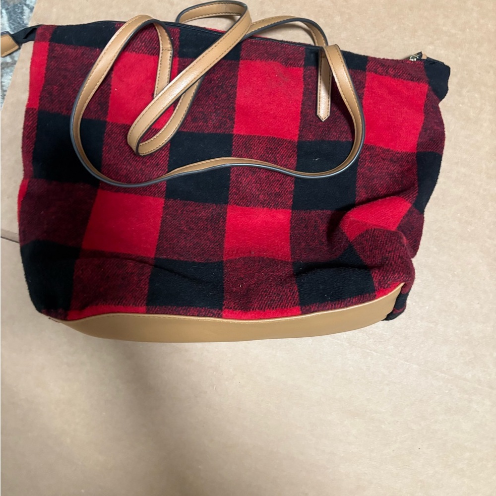 Plaid Red and Black Women's Bag